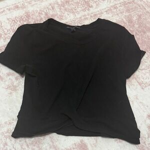 Derek Heart Black Twist-Front Crop Top